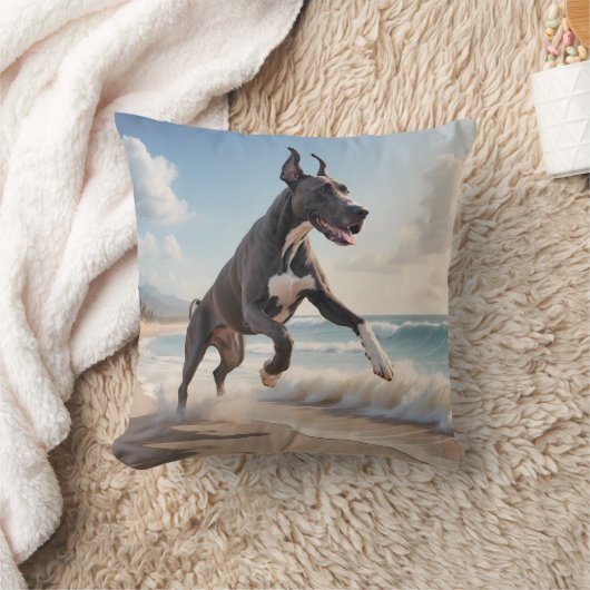 Great Dane Elegant Throw Pillow クッション (ブランケット)