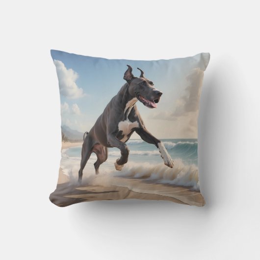 Great Dane Elegant Throw Pillow クッション (正面)