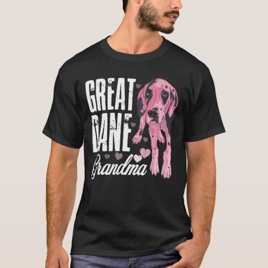 Great Dane Grandma  Mens Womens Great Dane Tシャツ (正面)