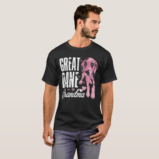 Great Dane Grandma  Mens Womens Great Dane Tシャツ (正面フル)
