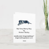 Great Dane 'Gunner'をサンタ・グリーティング・カードとして シーズンカード (裏面)