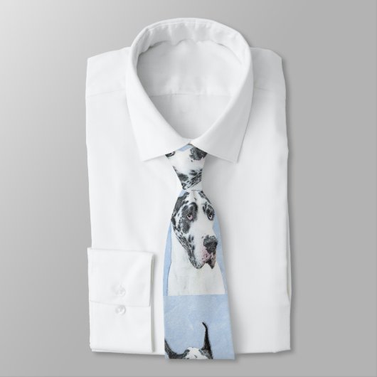 Great Dane (Harlequin) Painting - Original Dog Art ネクタイ (タイ)