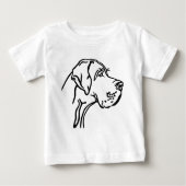 Great Dane Head drawing ベビーTシャツ (正面)