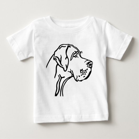 Great Dane Head drawing ベビーTシャツ (正面)