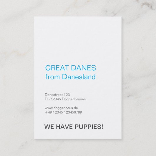 Great Dane ID series  名刺 (裏面)