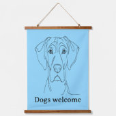 Great Dane lineart 吊り下げ型タペストリー (正面)