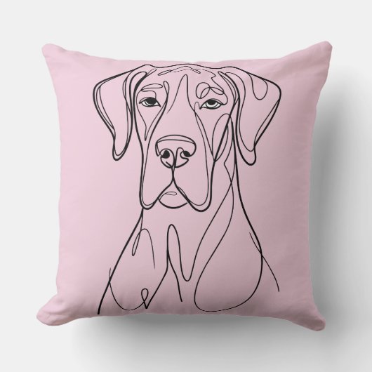 Great Dane Linedrawing  クッション (正面)