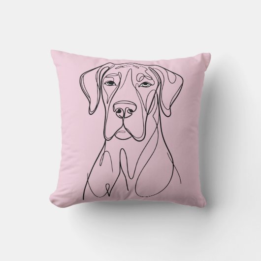 Great Dane Linedrawing  クッション (正面)