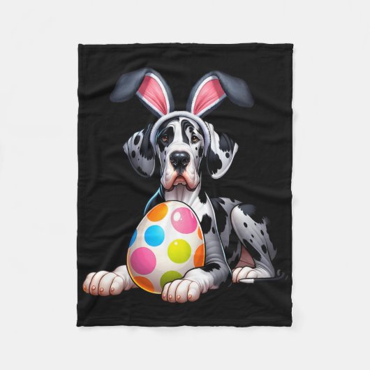 Great Dane Lovers Easter Egg Eggs Bunny Rabbits Me フリースブランケット (正面)