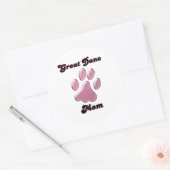 Great Dane Mom Pink Pawprint – ステッカー (封筒)