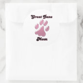 Great Dane Mom Pink Pawprint – ステッカー (バッグ)