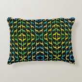 Great Dane Pattern Green Yellow アクセントクッション (正面)