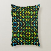 Great Dane Pattern Green Yellow アクセントクッション (正面(垂直))