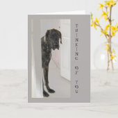 Great Dane Pet Dog Mous 考え's You カード (黄色い花)