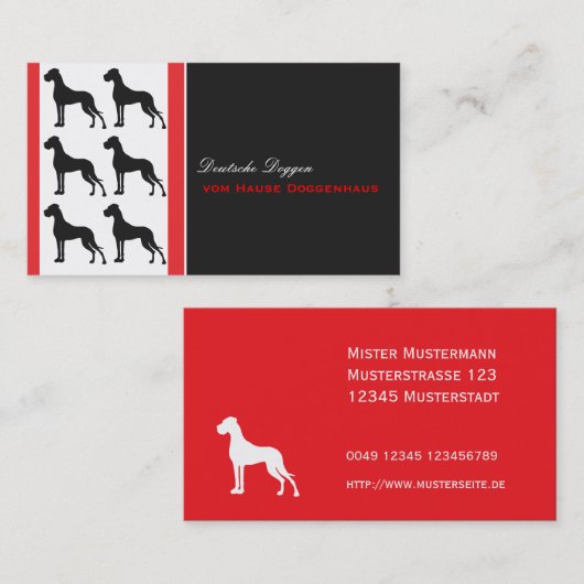 Great Dane Professional good to read Business Card 名刺 (正面/裏面)