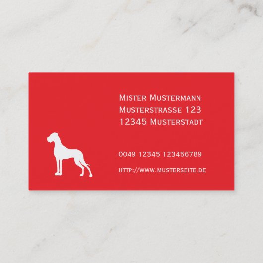 Great Dane Professional good to read Business Card 名刺 (裏面)