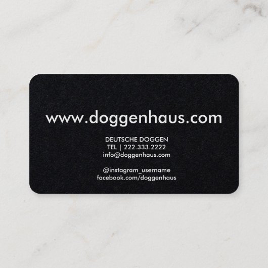 Great Dane silhouette 名刺 (裏面)