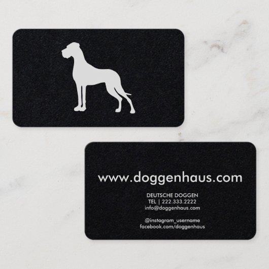 Great Dane silhouette 名刺 (正面/裏面)