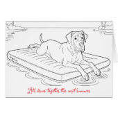 Great Dane Summer mode coloring card  (正面横)