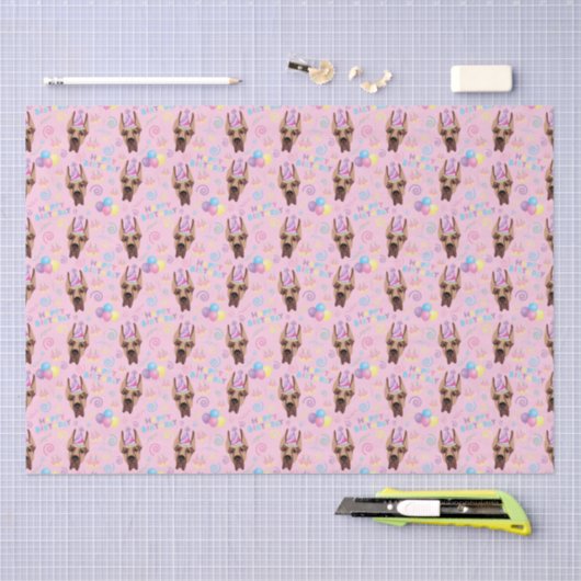 Great Dane Tissue Paper in Pink 薄葉紙 (クラフト)