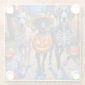 Great Dane Trick-or-Treating Halloween Costumes ガラスコースター (裏面)