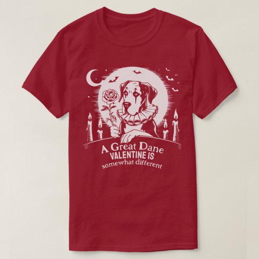 Great Dane Valentine  Tシャツ (デザイン正面)
