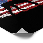 Great Dane Vintage American Flag  ポスター (角)