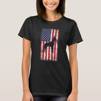 Great Dane Vintage American Flag Vintage Retro Do Tシャツ