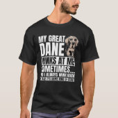 Great Dane Winks Gentle Dog Fur Parent German Mast Tシャツ (正面)