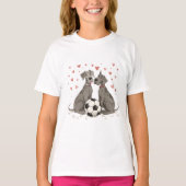 Great Dane with soccer ball for Valentine's Day Tシャツ (正面)