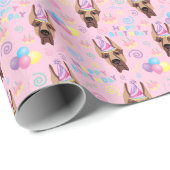 Great Dane Wrapping Paper in Pink ラッピングペーパー (ロールコーナー)