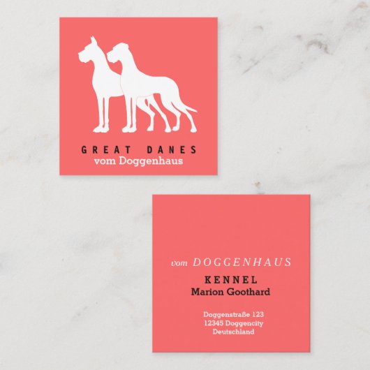 Great Danesの名刺 スクエア名刺 (正面/裏面)