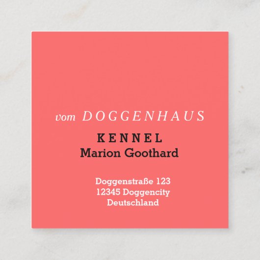 Great Danesの名刺 スクエア名刺 (裏面)