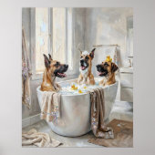 Great Danes Bathroom Tub Poster Art Print ポスター (正面)