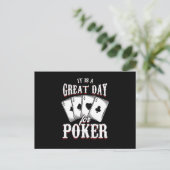 Great Day For Poker Casino Cards Gambler Gift ポストカード (スタンド正面)