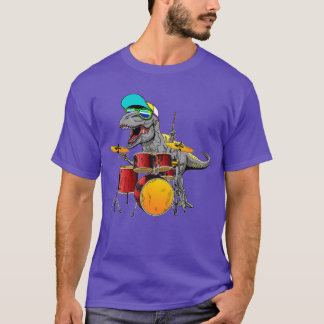Great Dinosaurs Drums Music Playing re Design Smal Tシャツ