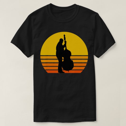 Great Double Bass Silhouette Gift Music  Tシャツ (デザイン正面)