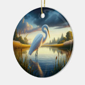 Great Egret Keepsake セラミックオーナメント (左)
