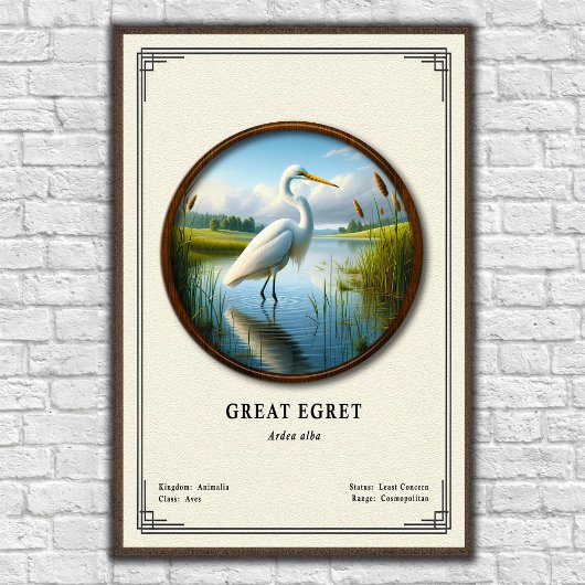 Great Egret Zoology Series ポスター