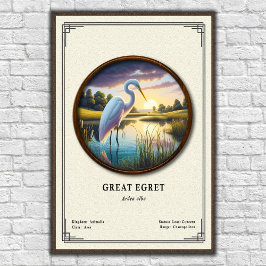 Great Egret Zoology Series ポスター