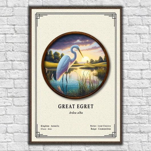 Great Egret Zoology Series ポスター
