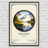 Great Egret Zoology Series ポスター