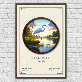 Great Egret Zoology Series ポスター