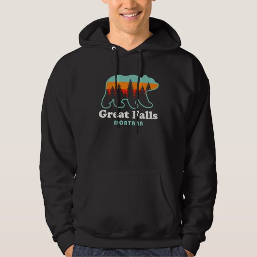 Great Falls Montana Bear Retro Vintage パーカ (正面)