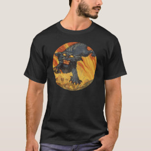 Great Feral Cat にあなたのテキストを追加 Tシャツ