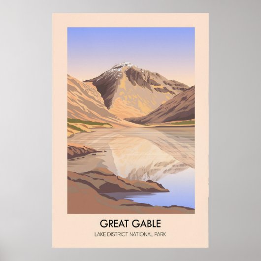 Great Gable Mountain Lake District Travel Poster ポスター (正面)