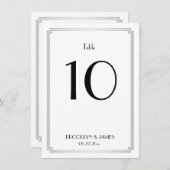 Great Gatsby Art Deco Silver Table Numbers 招待状 (正面/裏面)