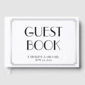 Great Gatsby Art Deco Silver Wedding Guest Book ゲストブック (正面)