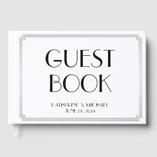 Great Gatsby Art Deco Silver Wedding Guest Book ゲストブック