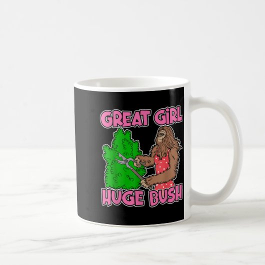 Great Girl Huge Bush Funny Design  コーヒーマグカップ (右)